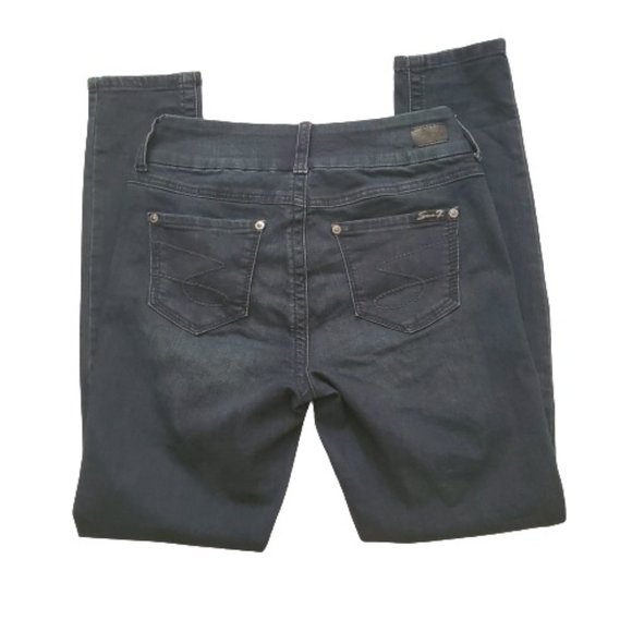 Seven7 Women's Mid Rise Tummyless Slimming Skinny Jeans Black Size 6 - Picture 5 of 10